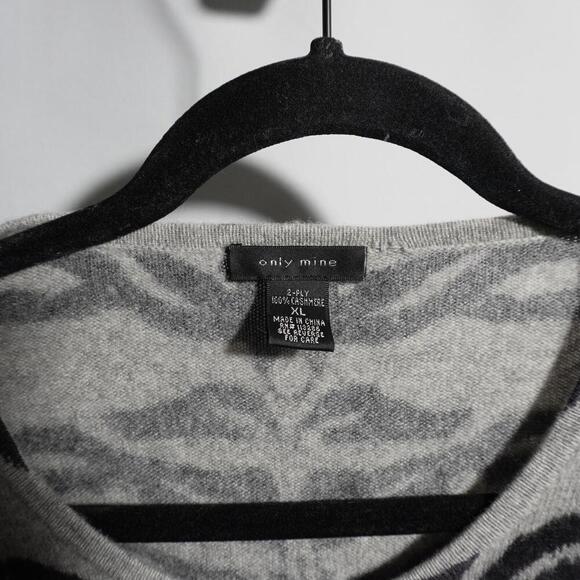 Only Mine Cardigan 100% Cashmere Sweater Tiger Animal Print Ombré 2 Ply XL GUC - Picture 2 of 5